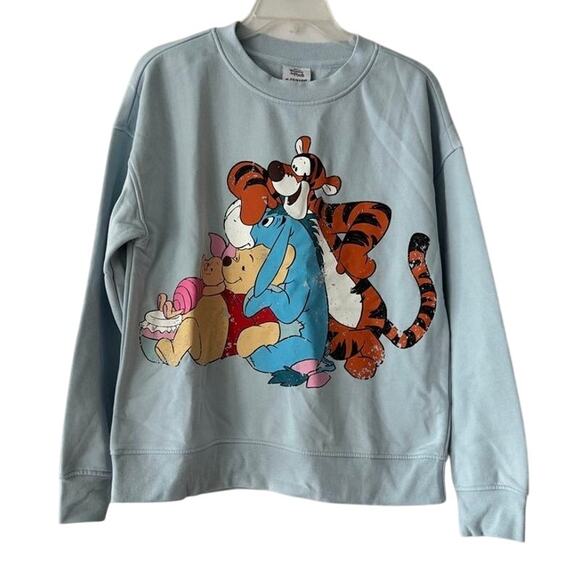 Winnie the Pooh Light Blue Crewneck Sweatshirt Size Small - Picture 1 of 14